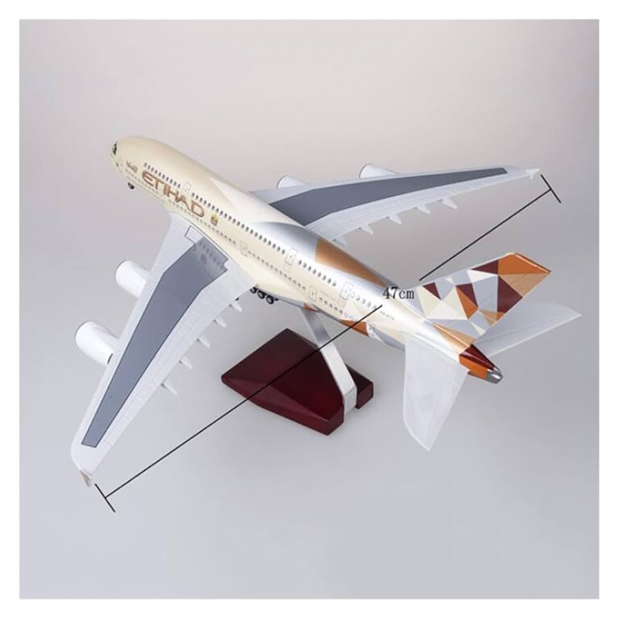 【新品】1/160 エティハド航空 エアバスA380 モデルプレーン 模型 1/160 Scale 50.5CM Airline Airbus A380 ETIHAD Airplane Model